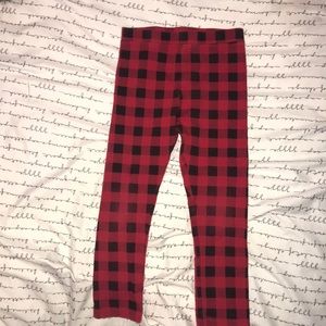 Old Navy 4T Red and Black Buffalo Plaid Leggings